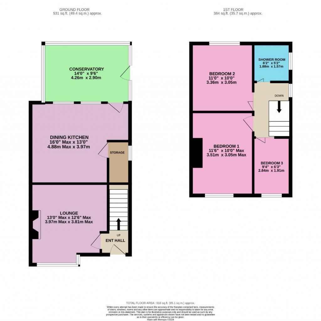 Floorplans For Green Road, Penistone, Sheffield